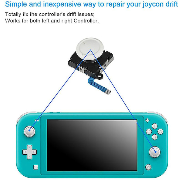 2-pak udskiftnings-joystick analog tommelfingerpind til Switch Lite-controller - med reparationsværktøjssæt