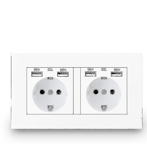 16a USB-uttag - Dubbel Ram Vägguttag