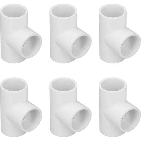 12 delar PVC T-kopplingar, plastanslutningar för vattenrör, 25 mm diameter, DIY VVS