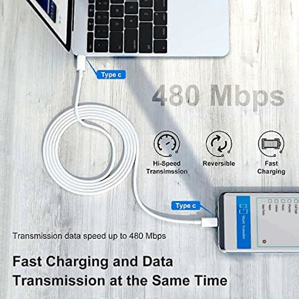 iPad Pro Snabbladdare 3m Extra Lång iPad Pro Laddare 20W iPad Laddare USB C PD Block med Typ-C till C Kabel Sladdar för iPad Pro 129 iPad Pro 11