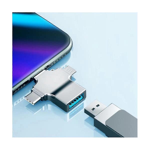 SD-kortlæser - Kort Adapter 4 i 1 USB 3.0 - SD til USB Kortlæser USB til Interface OTG Adapter
