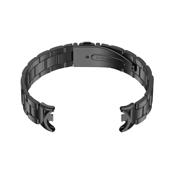 Metalarmbånd kompatibelt med Xiaomi Mi Band 8/9/10 - Spring Bar Design - Rustfrit Stål Sort