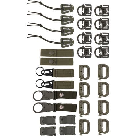 30 OD Gröna Nylon MOLLE-öglor för Ryggsäckar, Vandring och Camping – Förpackning med 30