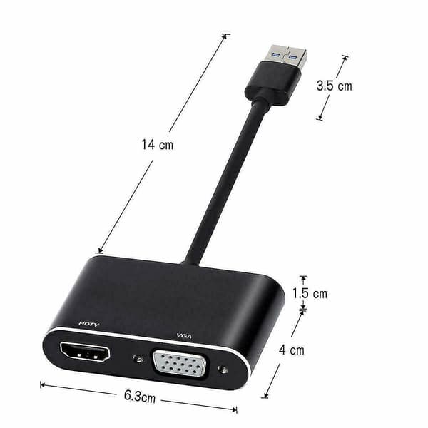 Usb 3.0 - Hdmi + Vga Full Hd 1080p -videoadapterikaapeli tietokoneelle