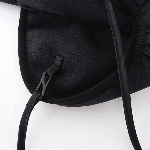 Vanntett Vinterlue Varmt Polyesterfôret Øreklaffer Baseball Caps, Svart