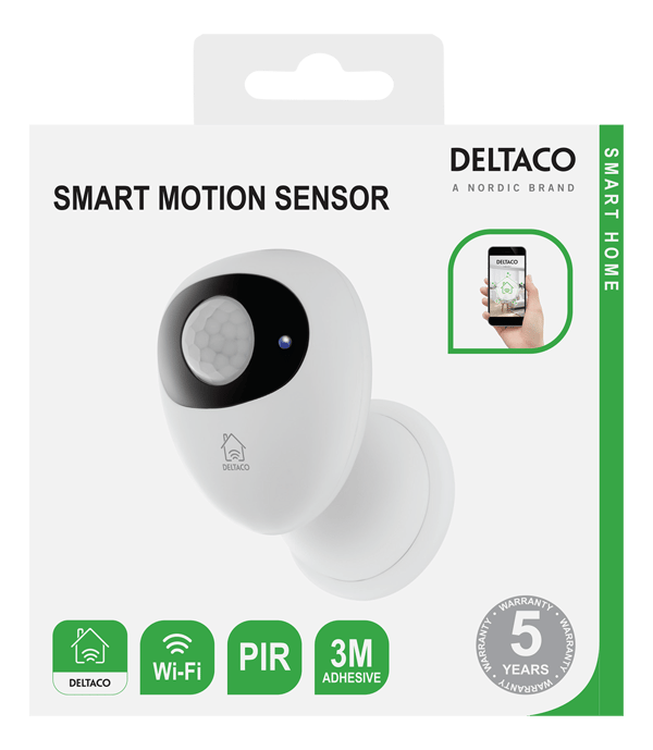 SMART HOME Rörelsesensor, PIR, WiFi 2.4 GHz vit/svart