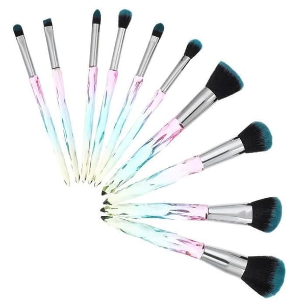 Sæt med 10 professionelle makeupbørster. Makeupbørstesæt til foundation.