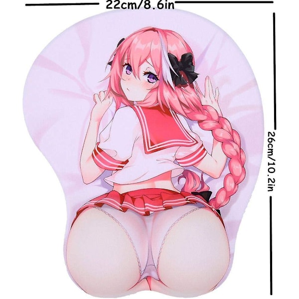 Fate/Grand Order - Astolfo Anime Musmåtter med Håndledsstøtte Gaming 3D Musmåtter 2-vejs Hud (Astolfo 1)