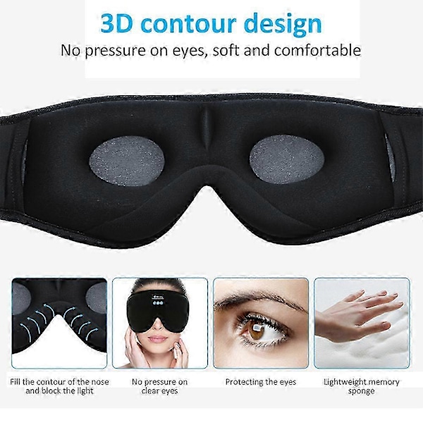 Ergonominen 3D-unimaski kuulokkeilla, Bluetooth, langaton, erittäin pehmeä, viileät vempaimet isälle/miehille/naisille/teineille