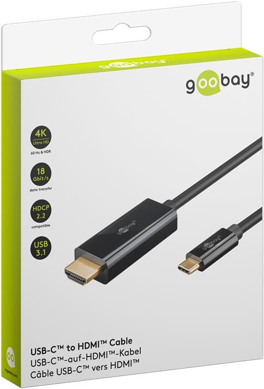 USB-C™ til HDMI™-kabel, 1 m, sort