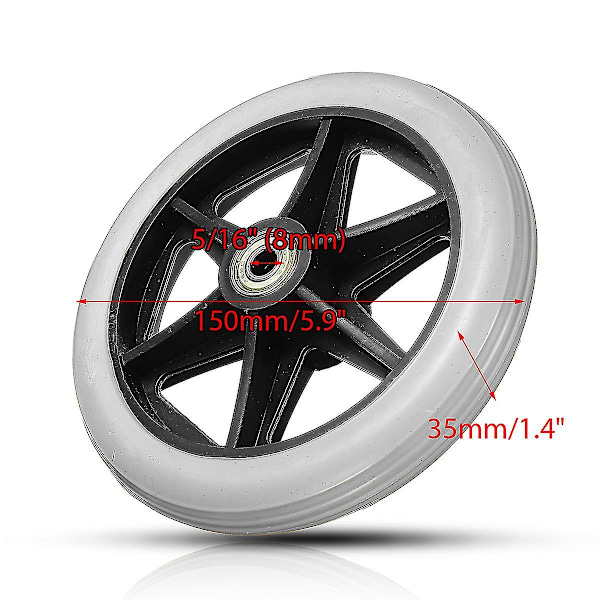 6\" For- og baghjuls reservedele til Cardinal Rollator Walker 5/16\" (8mm) #yg