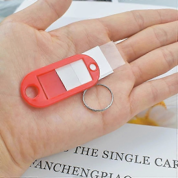 Nøglemærker med Split Ring 20 STK Nøglevedhæng Etiketter ID Nøglering Mærker til Bagage Kæledyrsnavn Memory Stick Mærker, 10 Farver