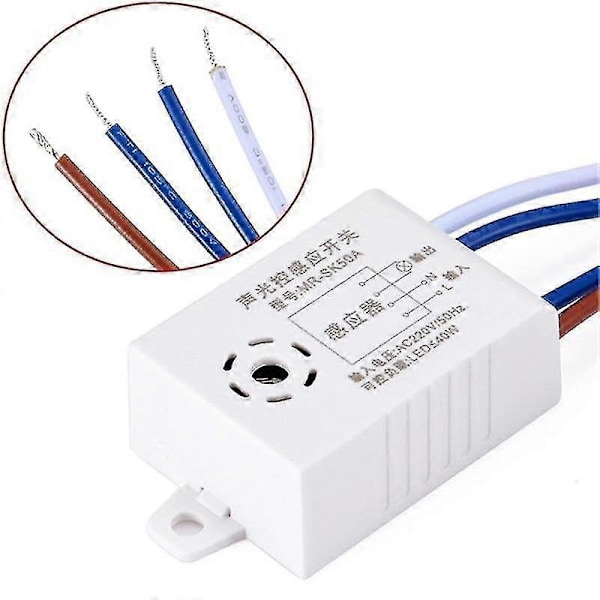 220v Lyd- og stemmesensor - intelligent automatisk på/av lysbryter