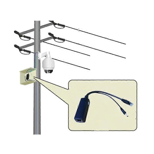 100m Poe Splitter 12v 1a Ieee 802.3af 1.5kv Isolat For Home-Yogu