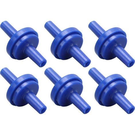 10 stk. enveis PP-plasttilbakeslagsventil for vannrør, membranstopper, 4 mm luftinntak, blå