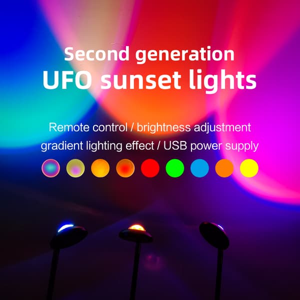 Table Lamp \"Sunset\" - Projects Sunset, 16 Colors, Remote Control Black