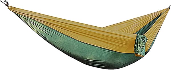 Ripustusvuode, 2 hihnaa ja säilytyskassi (tummanvihreä + kameli) YIY SMCS.9.27