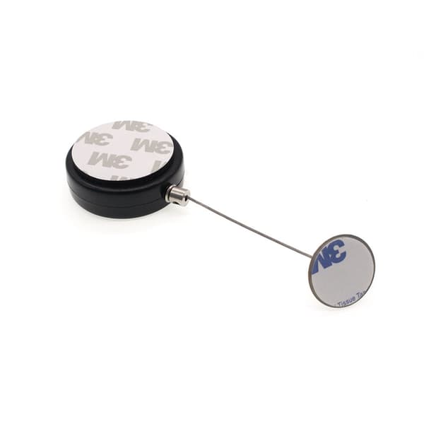 Retractable Cable Reel - Black, 1 m, Lock Buckle and Iron Cover (2-pack)