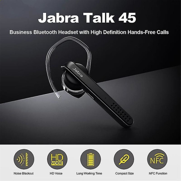 Oginal Stealth Talk 45 Bluetooth Håndfri Headset Trådløst Business Headset Hd Voice Stereo Opkald Musik Støj-FARVE：Sort