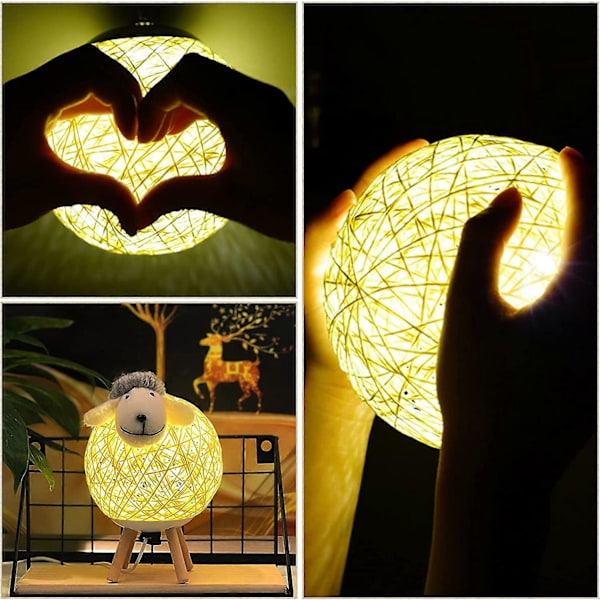 LED USB Nattlampor för Baby Barn med Strömbrytare, Yolovi Får Nattlampor för Sovrum Barn Bredvid Lampa (Fårform)