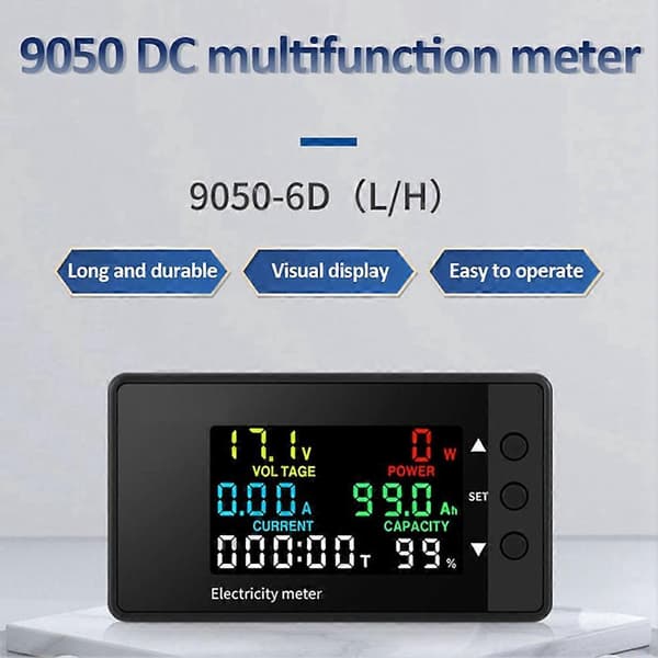 6-i-1 Voltmeter Amperemeter DC 7.5-100V Wattmeter LED Digitalt Elektrisk Meter Multifunksjonell Spenningsstrømmåler 0-20A