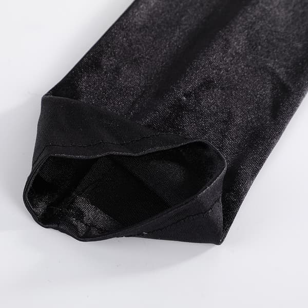 Elegante brudehandsker i satinblonde med perlebroderi Sort
