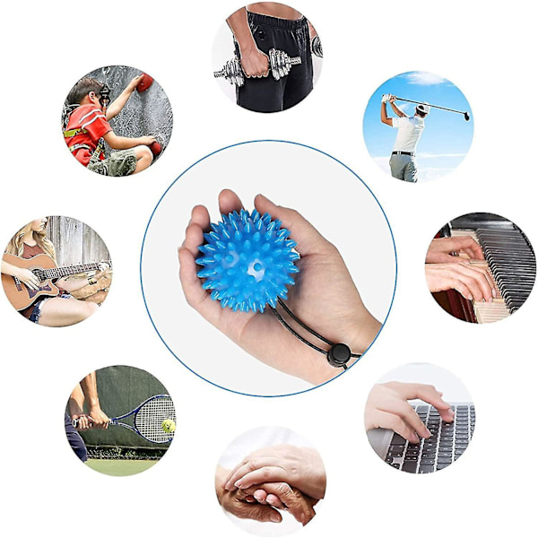 Handtränare Boll för Terapi och Klämbollar för Handterapi - Justerbar Handledsrem för att Förhindra Fall - För Barn, Äldre och Vuxna - 2 St