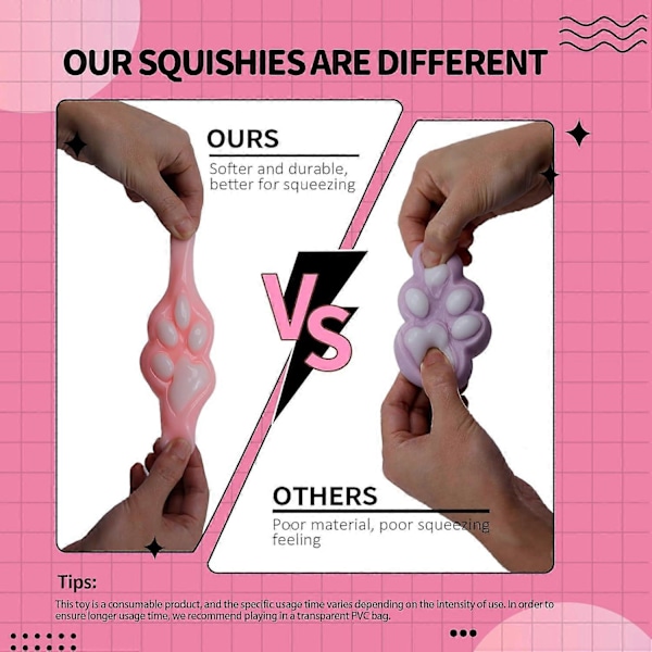 5 tommer Taba Squishy Kattepote Legetøj, Sød Kawaii Jelly Kitty Pote Klemme Angstlindringslegetøj, Stresslindrende Fidget Legetøj til Børn & Voksne