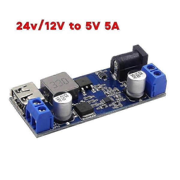 DC-DC Justerbart USB Step-down Opladningsmodul 24V/12V til 5V 5A Konverter Buck - JZ