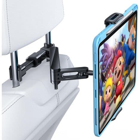 Bil tablet holder, justerbar nakkestøttemontering med 360° rotation til 4,4 til 11-tommer tablets - iPad, Galaxy Tab, Huawei Med