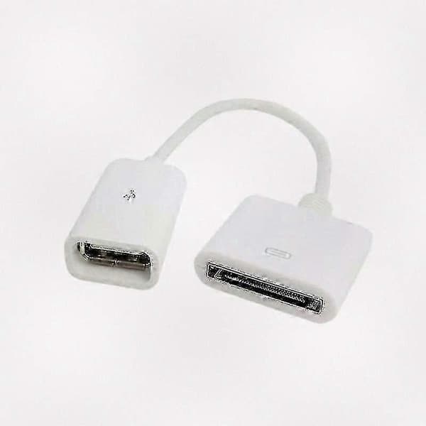 10 cm 30-pin hun til USB 2.0 hun data ladekabel kort dock-stik til iPhone iPad iPod sort