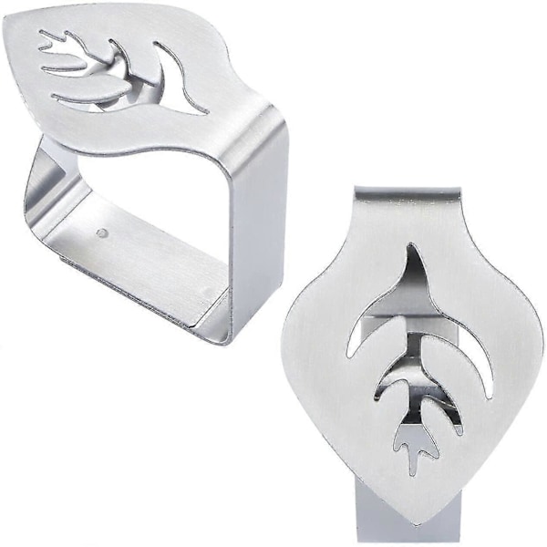 Dugklips, 4 stk. udendørs dugklemmer i rustfrit stål med bladeform