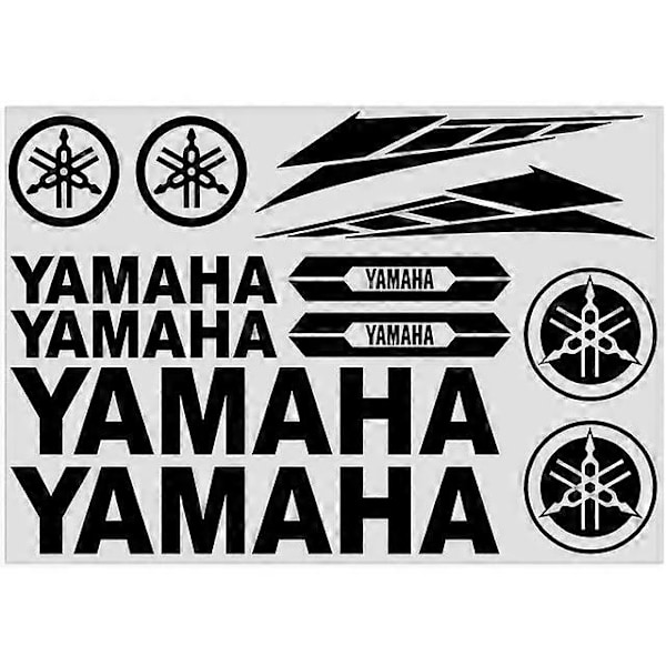 Til YAMAHA Motorcykel Sticker Logo Tank Decal Kit Køretøjs Wraps - FARVE: Sort