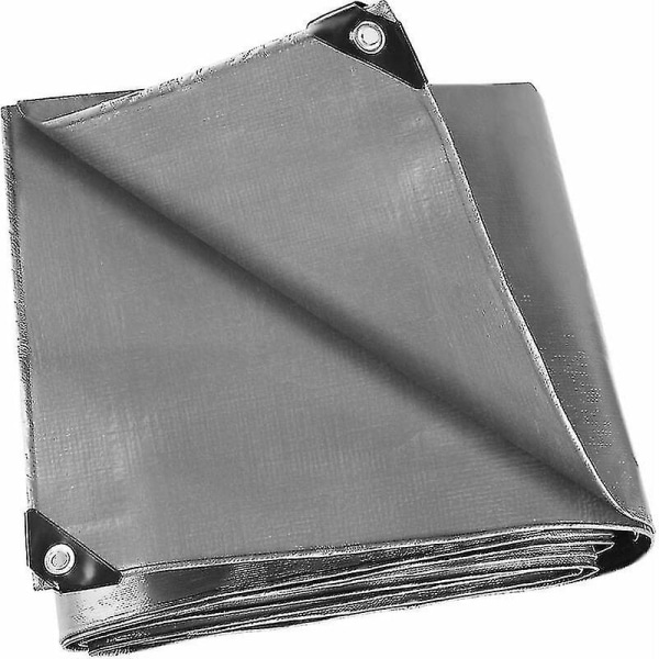Beskyttende presenning - 2x2m grå polyethylen presenning, vandtæt, vejrbestandig