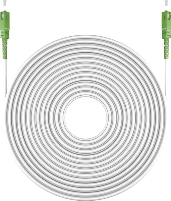 Fiberoptisk kabel (FTTH), Singlemode (OS2) Hvit, hvit (Simplex), 0,5 m