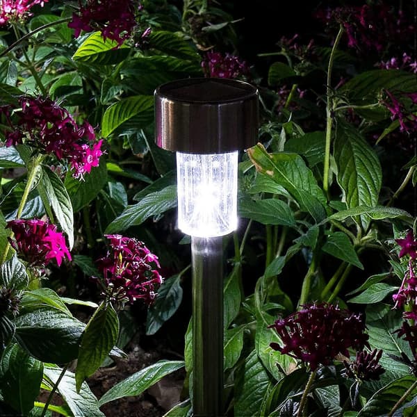 Solcellelamper Utendørs Hage LED Landskap / Sti Lys Pakke Lamper Rustfritt Stål-12 Hvit