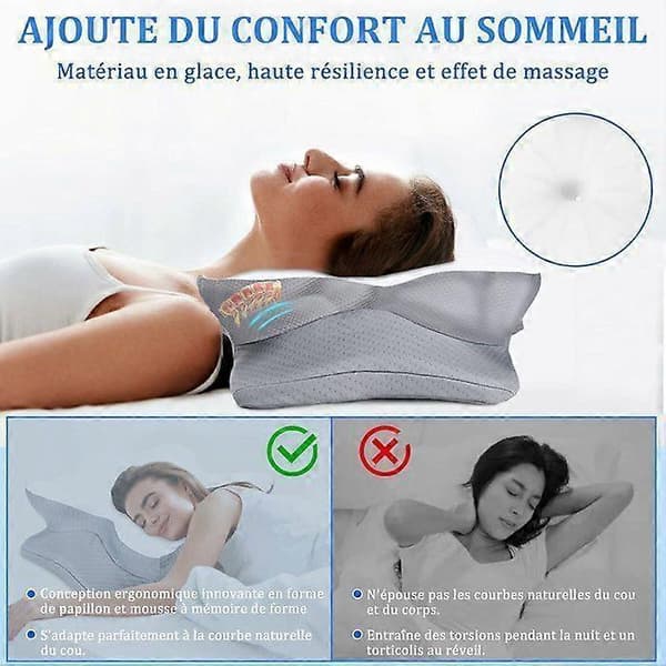 Memory Pillow - Ergonomisk Ortopædisk Kølende - Hvid