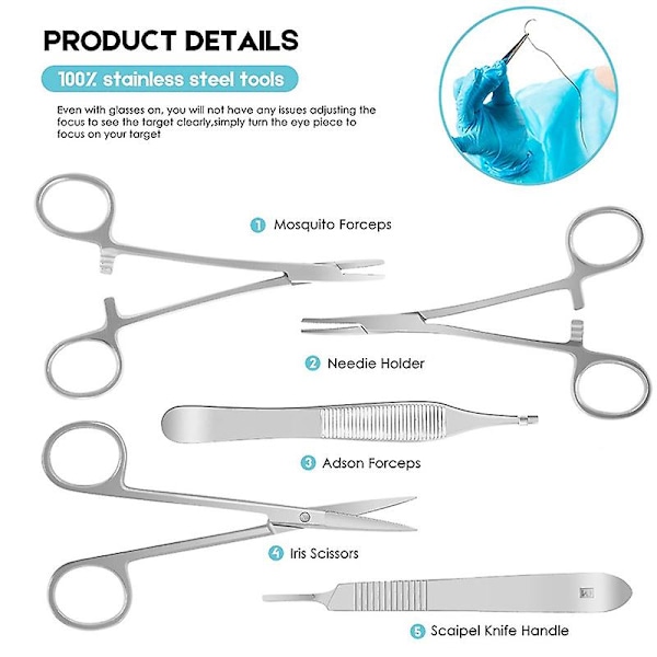 Komplet sutureringssæt til studerende, inklusive silikonesutureringspude og sutureringsværktøj til øvelse