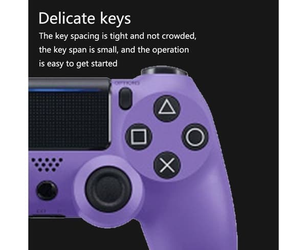 PS4 trådløs gamepad, Bluetooth, dobbelthoved, joystick, gamepad til 4 spilkonsoller, gletsjerhvid