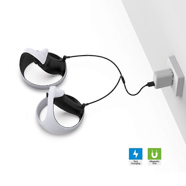 DOBE TP5-2520 PS VR2 -ohjaimelle 1 USB - 2 Type C 90 asteen magneettinen latausjohto USB C