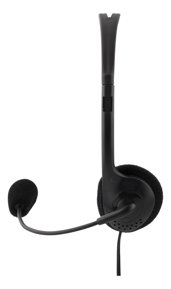 Stereo Headset mikrofon og lydstyrkekontrol 2x 3,5 mm sort