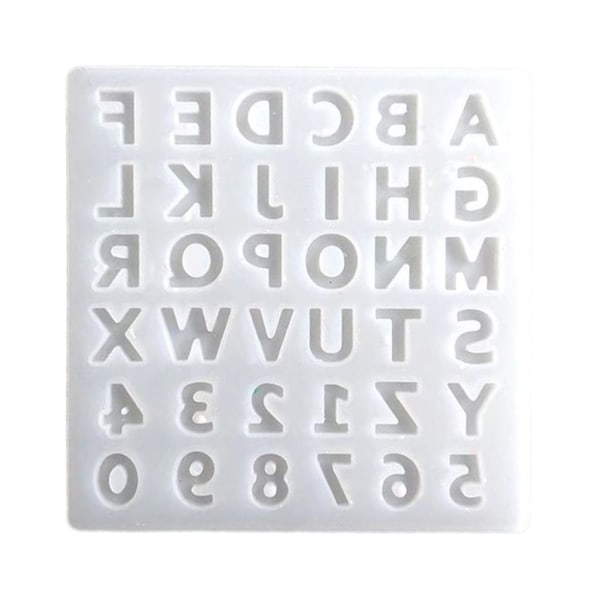 Alfabet Bogstaver Tal Uv Epoxy Form Håndlavet smykkevedhæng harpiksform