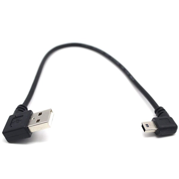 USB B Type Mini 5-pin Hann 90 Grader Høyre/Venstre Vinkel til USB 2.0 Hann Kabel 30cm