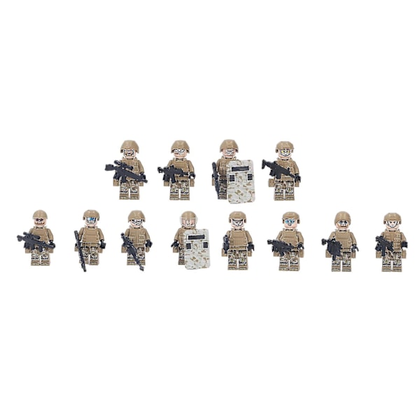12 kpl Erilaisia Sotilaita Legohahmoja Asusteilla ja Haarniskoilla - Korkeus 4,5 cm / 1,8 tuumaa Lapsille - M8019