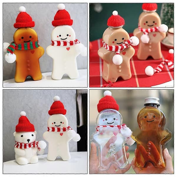 10 st Jul Pepparkaksgubbe Flaskor Dryckesflaskor Fest Godisburkar Presentförpackningsflaskor