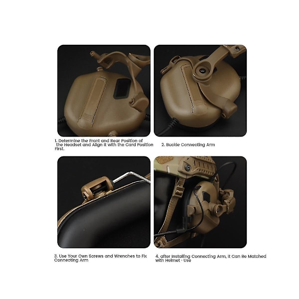 Headset Skinnebeslag 360 Graders Rotation Headset Hjelm Guide Adapter Passer Til Ops Core Arc Og Skinne-c