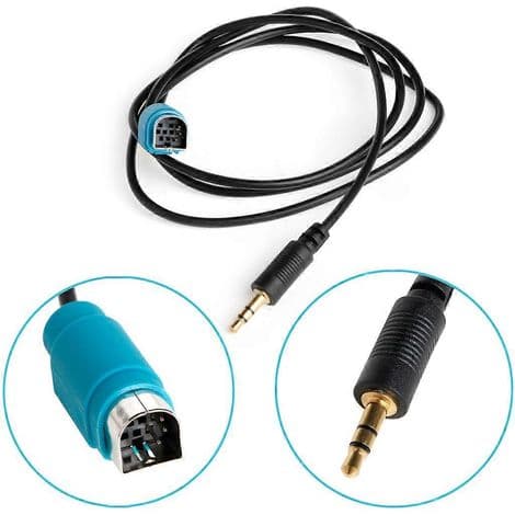 ALPINE KCE-236B 3,5 mm hjælpeadapter til PSP og MP3-afspillere