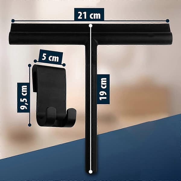 Bruse Squeegee - Bruse Squeegee med Holder Ingen Boring - Glas Squeegee Bruse med Rustfrit Stål
