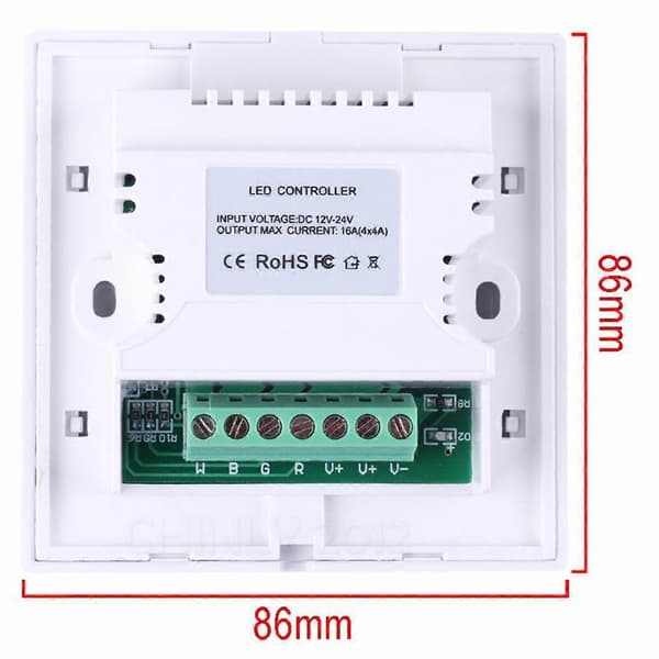 Fjärrkontroll för väggpanel, RGBW LED Touch Panel Controller med färgdimmer för LED-strips fjärrkontroll