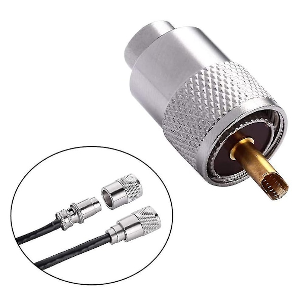10-pak UHF/PL-259 loddekonnektorstik med reduktionsstykke til RG8X, RG8, RG59, LMR-400, RG-213 koaksial